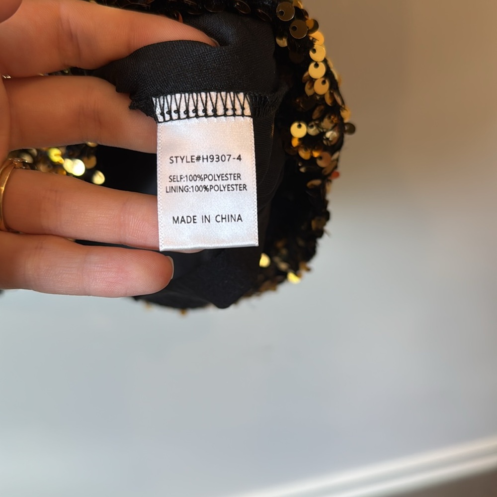 JODIFL Gold and Black Sequin Blouse Medium NWT - Picture 5 of 5